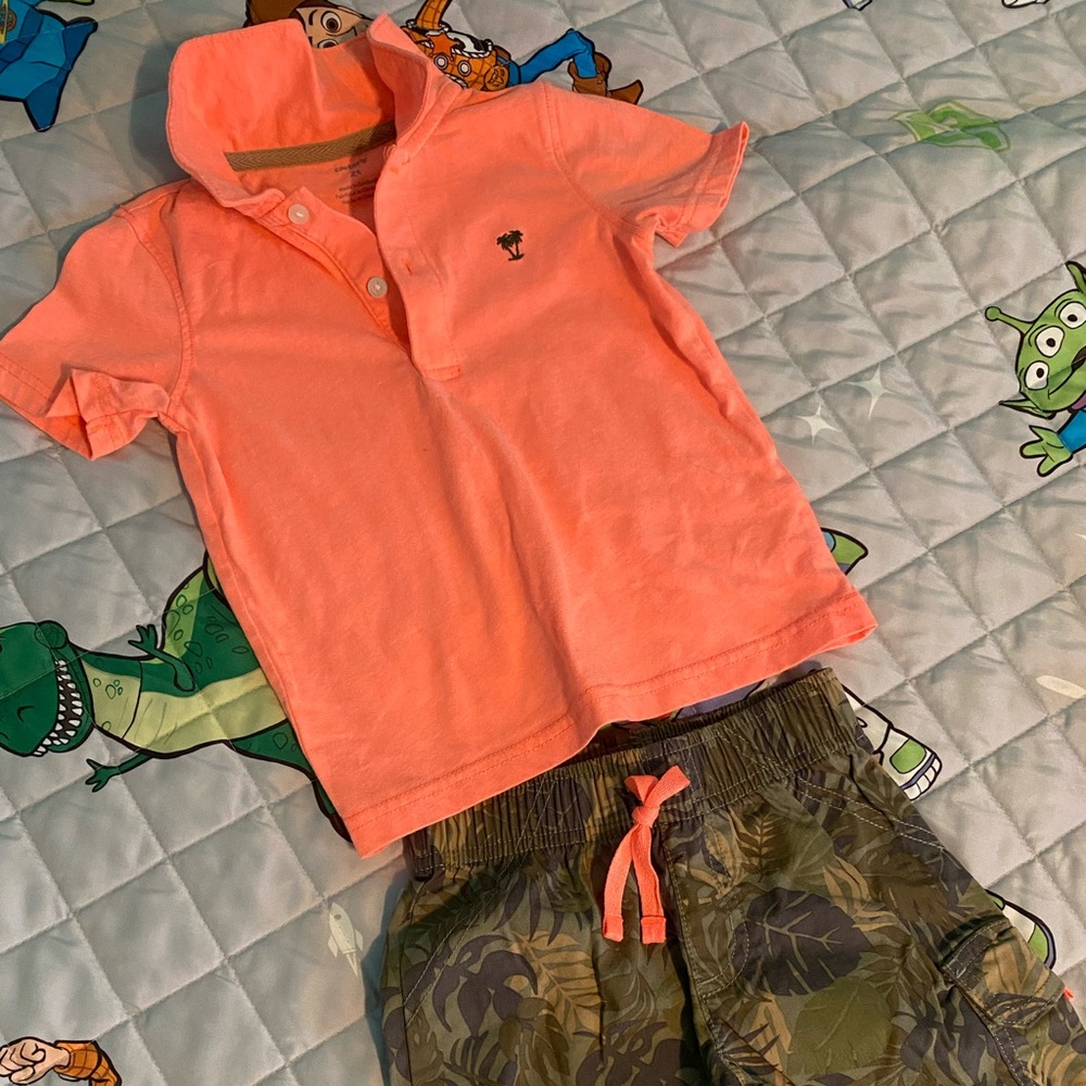 Carter’s 2t collar shirt and short set